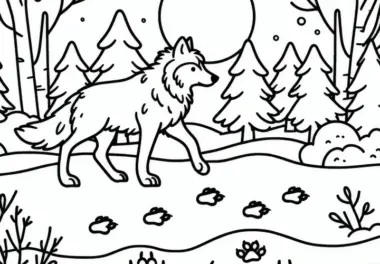 Wölfe: Ausmalbilder kostenlos