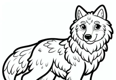 Wolf Ausmalbild zum Download (Kostenlos)