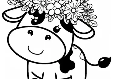 Ausmalbild einer Kuh: Zum einfachen und kostenlos zum Download