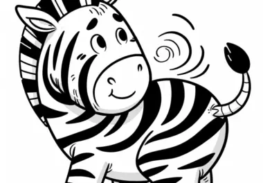 Niedliches Zebra Malvorlage: Einfaches Bild zum Downlaod (Kostenlos)