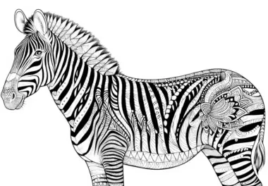 Zebra als Ausmalbild: Zum kostenlosen Herunterladen