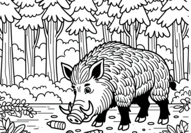 Wildschweine: Ausmalbilder kostenlos