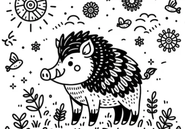 Wildschwein Ausmalbild zum Herunterladen (Kostenlos)