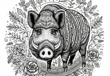 Wildschwein Ausmalbild: Detailreich und kostenlos
