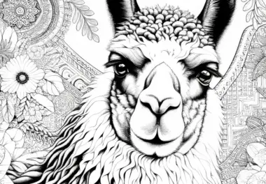 Lama Ausmalbild: Detailreich zum Herunterladen (Gratis)