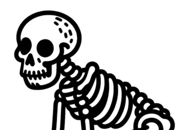 Skelett Ausmalbild: Einfaches Bild zum Download (Kostenlos)