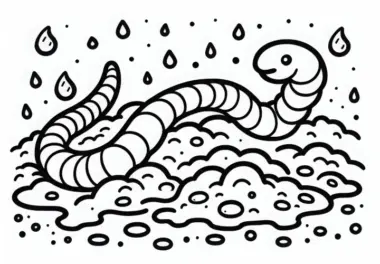 Regenwürmer: kostenlose Ausmalbilder