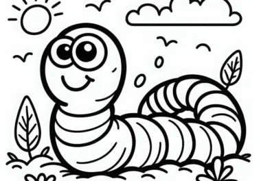 Regenwurm Ausmalbild zum Herunterladen (Kostenlos)