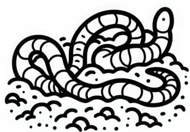 Regenwurm Ausmalbild zum Herunterladen (Gratis)