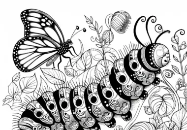 Raupe Ausmalbild: Detailreiche zum Download (Gratis)