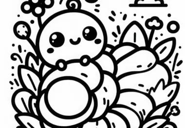 Raupe rollt sich zusammen: Ausmalbild zum Download (kostenlos)