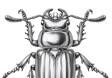 Ausmalbild eines detailreichen Käfers zum Download (Kostenlos)