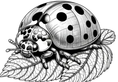Marienkäfer: Detaillierte Malvorlage (Kostenlos)