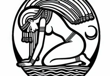 Nut die Himmelsgöttin – Ausmalbild zur ägyptischen Mythologie gratis