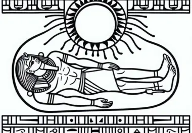 Gebe den Erdgott: Malvorlage zur ägyptischen Mythologie kostenlos
