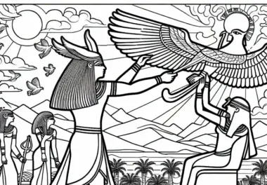 Shu – Der Luftgott aus dem Ausmalbild der ägyptischen Mythologie kostenlos herunterladen