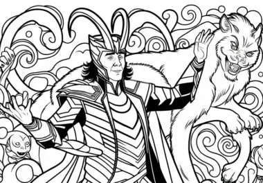 Kostenloses Ausmalbild von Loki aus der nordischen Mythologie