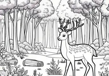 Wald-Ausmalbilder: Landschaftsmotive kostenlos ausmalen