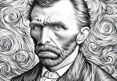Porträt im Stil von Vincent van Gogh: Kostenloses Ausmalbild