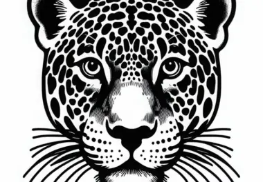 Jaguar-Porträt Ausmalbild zum Herunterladen (Kostenlos)