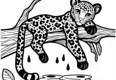 Leoparden: kostenlose Ausmalbilder