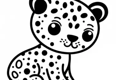 Leopard Ausmalbild zum Herunterladen (Kostenlos)