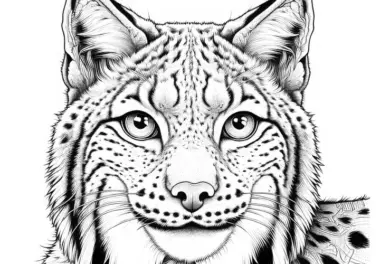 Ausmalbild Luchs-Kopf zum Herunterladen (Kostenlos)