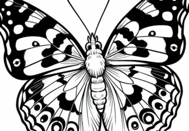 Ausmalbild Schmetterling Vanessa Atalanta – Kostenloses Bild zum Download