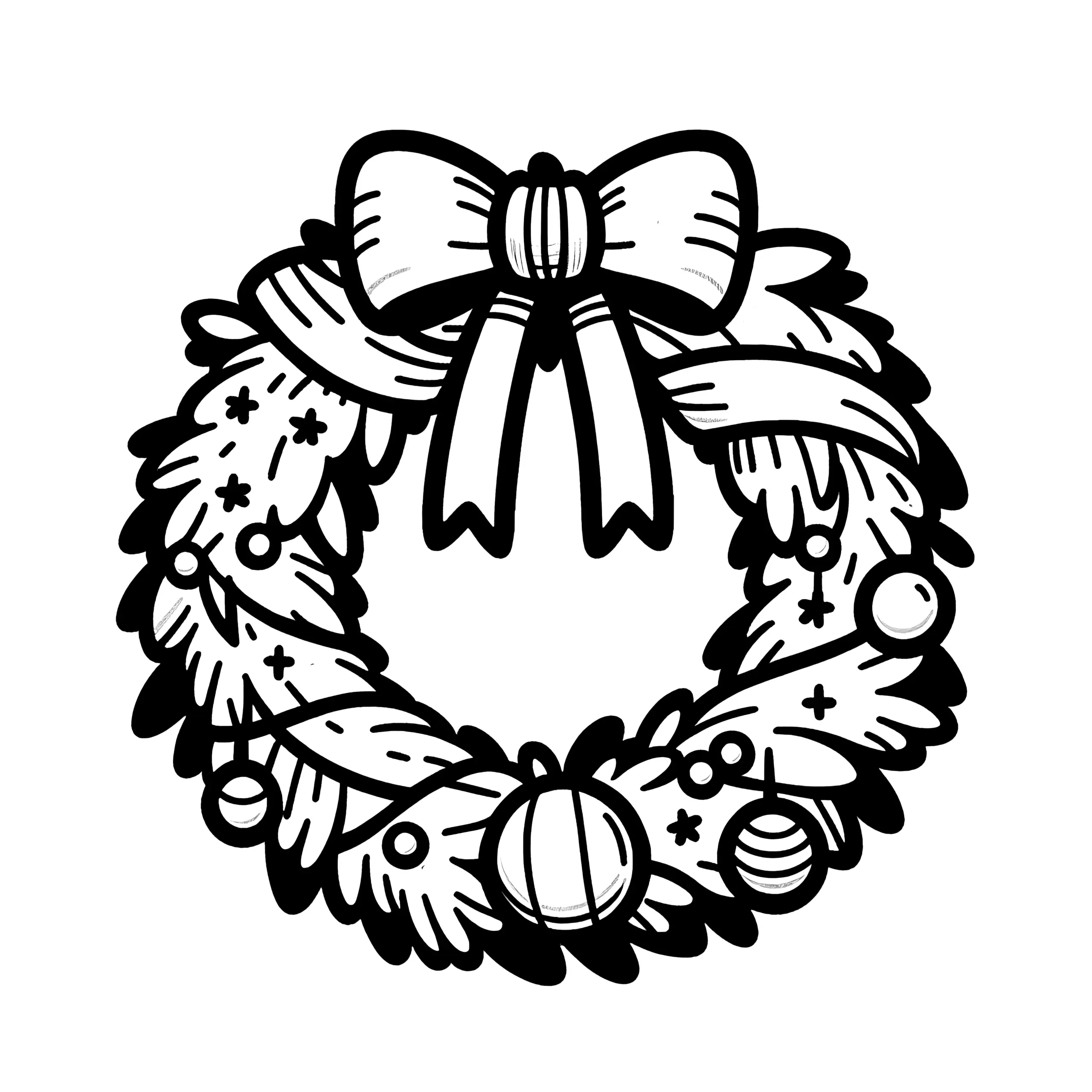 Adventskranz als Ausmalbild (gratis)