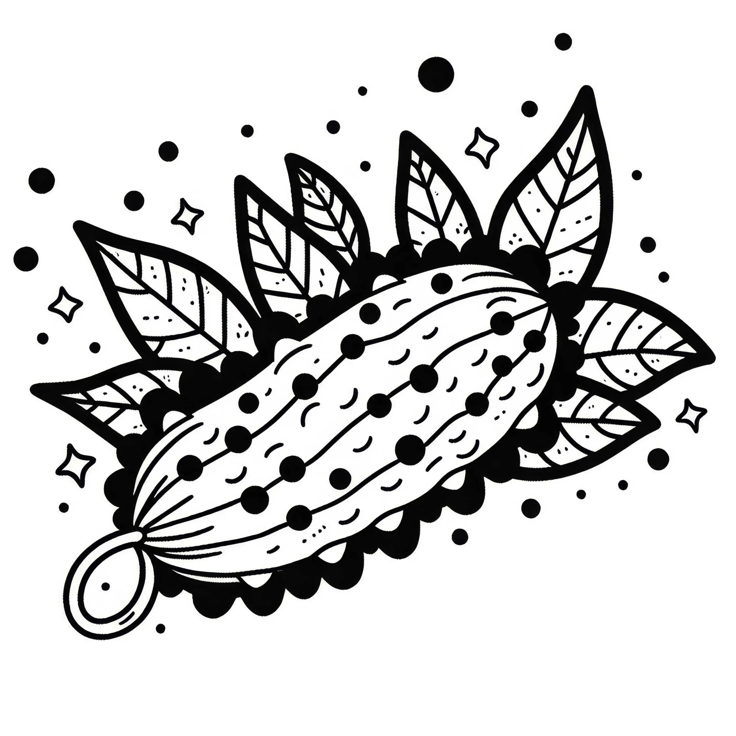 Afrikanische Gurke Kiwano Ausmalbild Kostenlos
