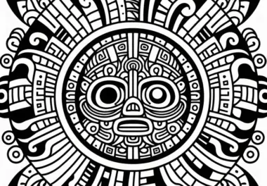 Ahau Sonne Malvorlage Sternzeichen Maya Gratis
