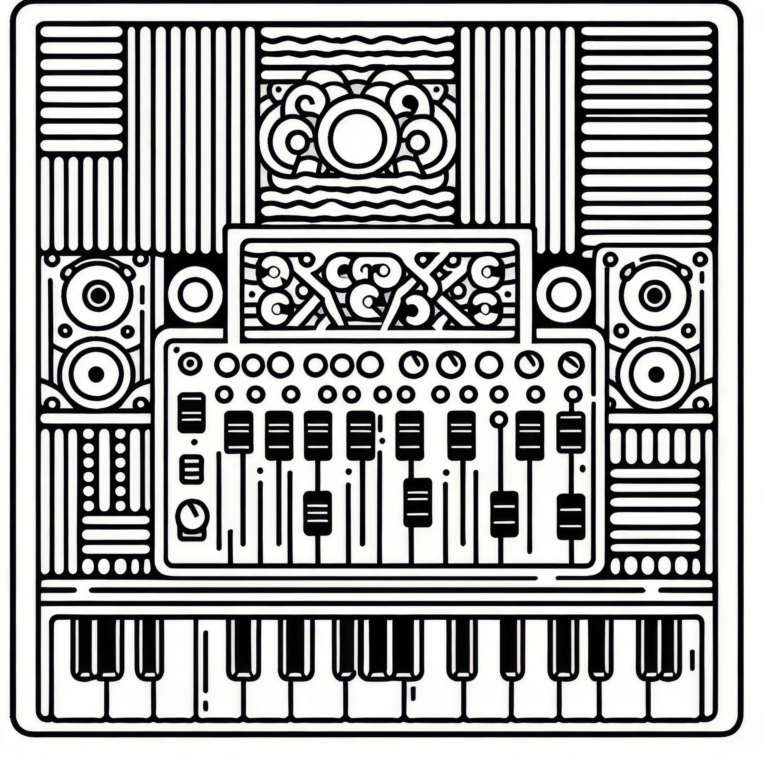 Akustikpaneel für Aufnahmeräume – Malvorlage für Zubehör von Musikinstrumenten Kostenlos (Ausmalbild)