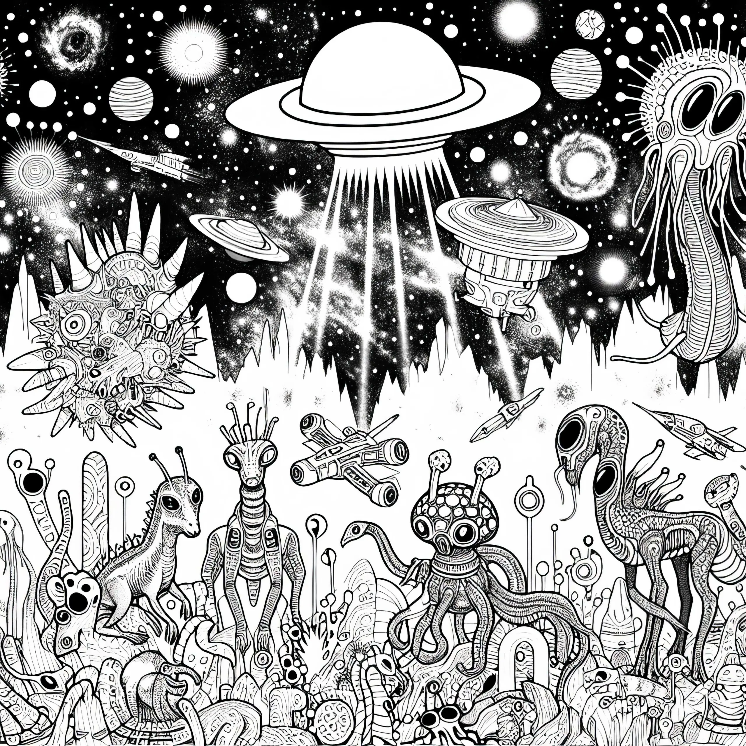 Alien Tiere Ausmalbild Kostenlos