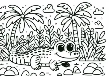 Alligator: kostenlose Ausmalbilder
