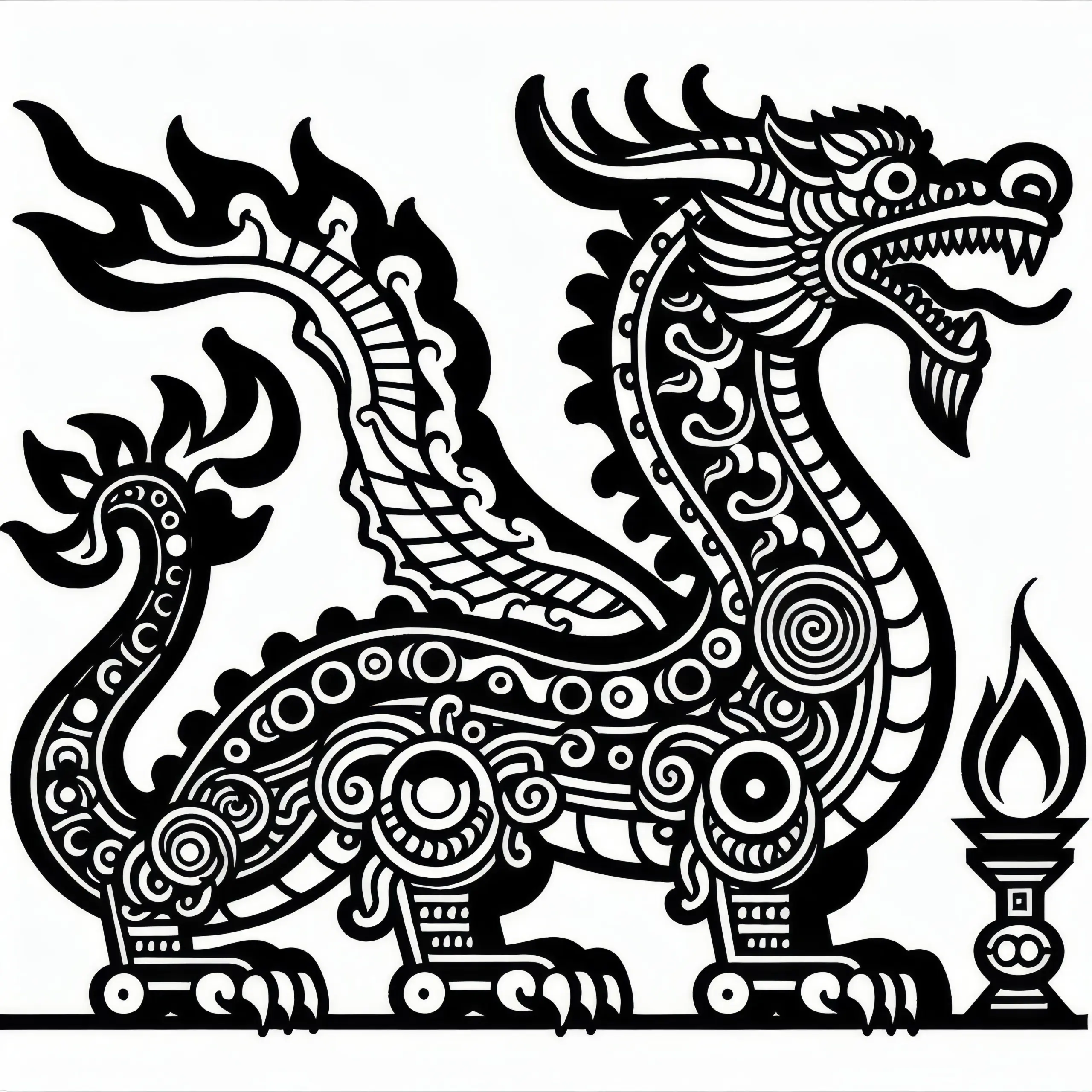 Alter Drache als einfache Malvorlage (Kostenlos) (Ausmalbild)