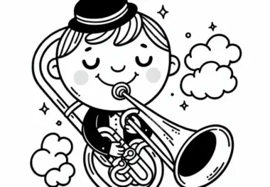 Altposaune Malvorlage: Blechblasinstrument kostenlos