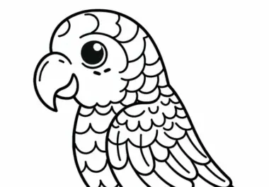 Amazonenpapagei als Ausmalvorlage für Vögel in Südamerika kostenlos herunterladen