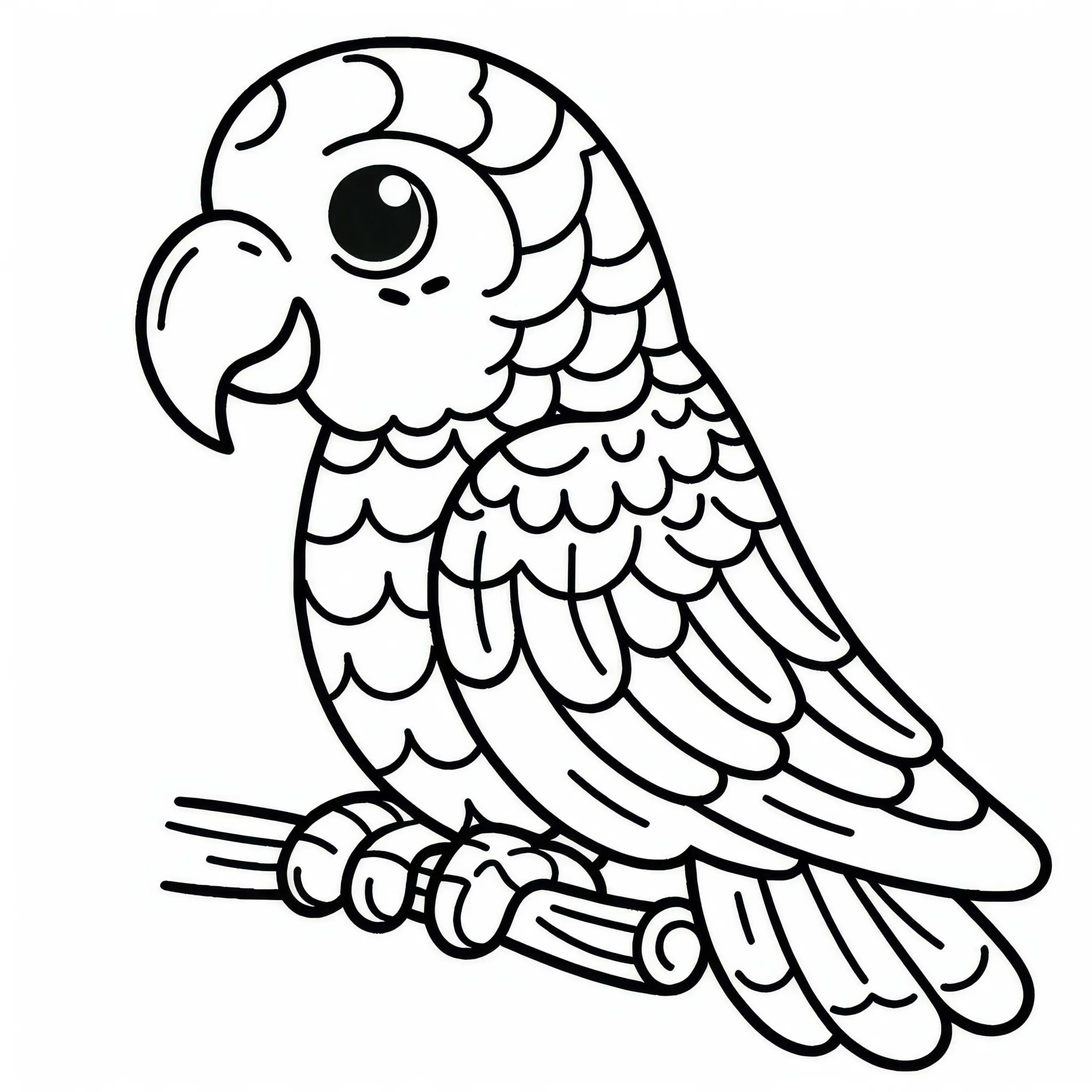Amazonenpapagei als Ausmalvorlage für Vögel in Südamerika kostenlos herunterladen (Ausmalbild)