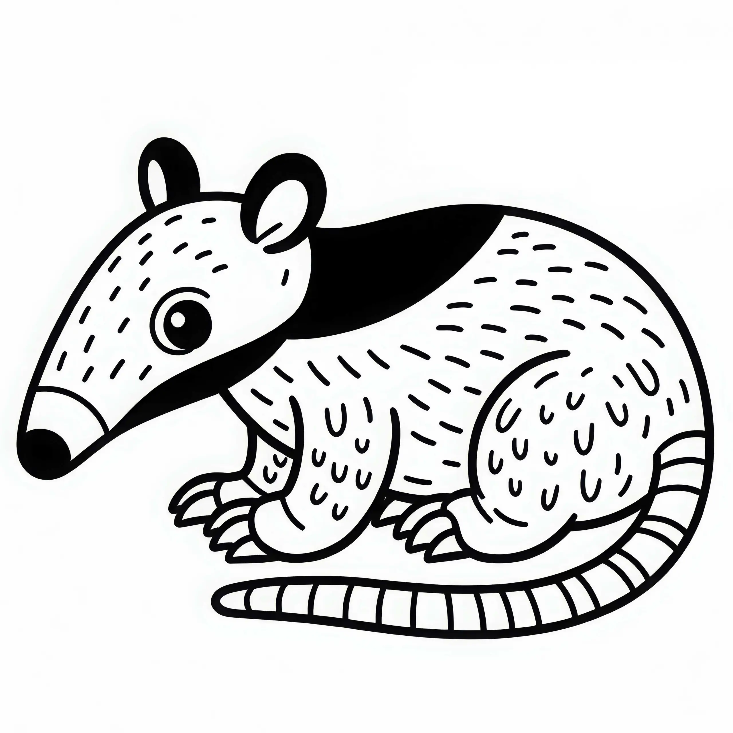 Ausmalbild vom Ameisenbär – Einfach und gratis zum Herunterladen