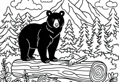 Amerikanischer Schwarzbär: kostenlose Ausmalbilder