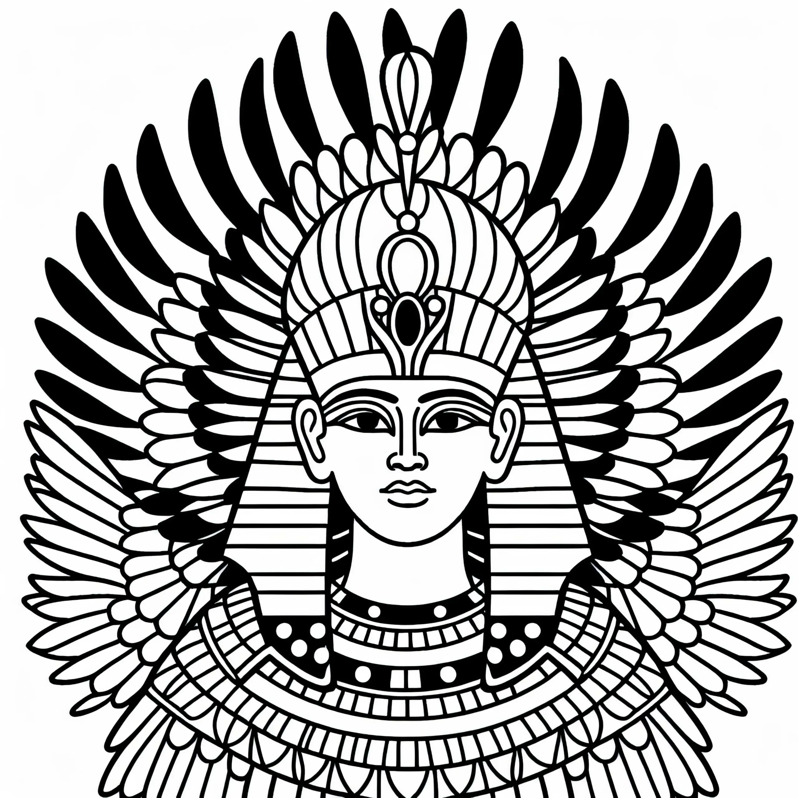 Amun mit Federkrone – Malvorlage ägyptische Mythologie gratis (Ausmalbild)