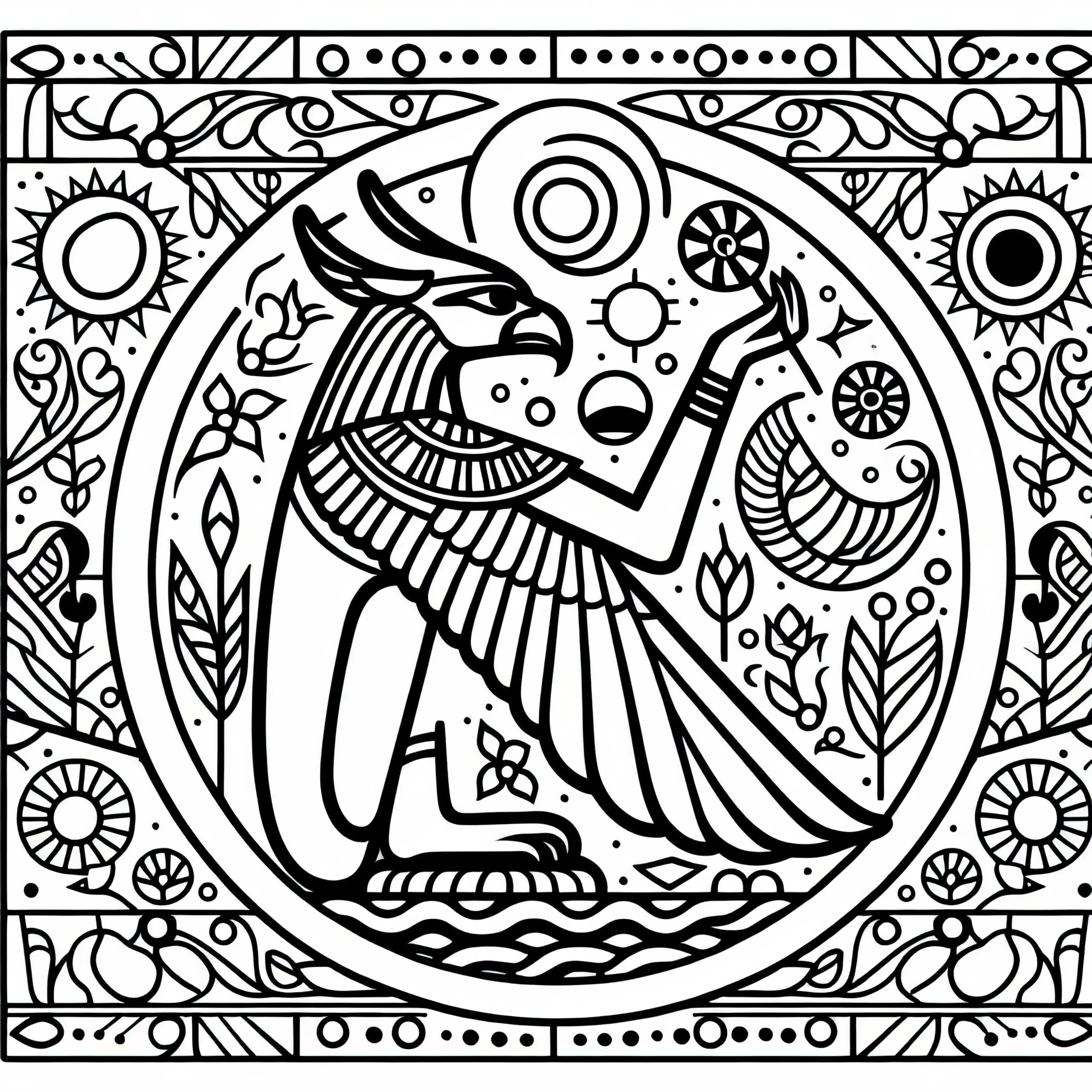 Amun Ra Ausmalbild: Ägyptisches Sternzeichen Kostenlos