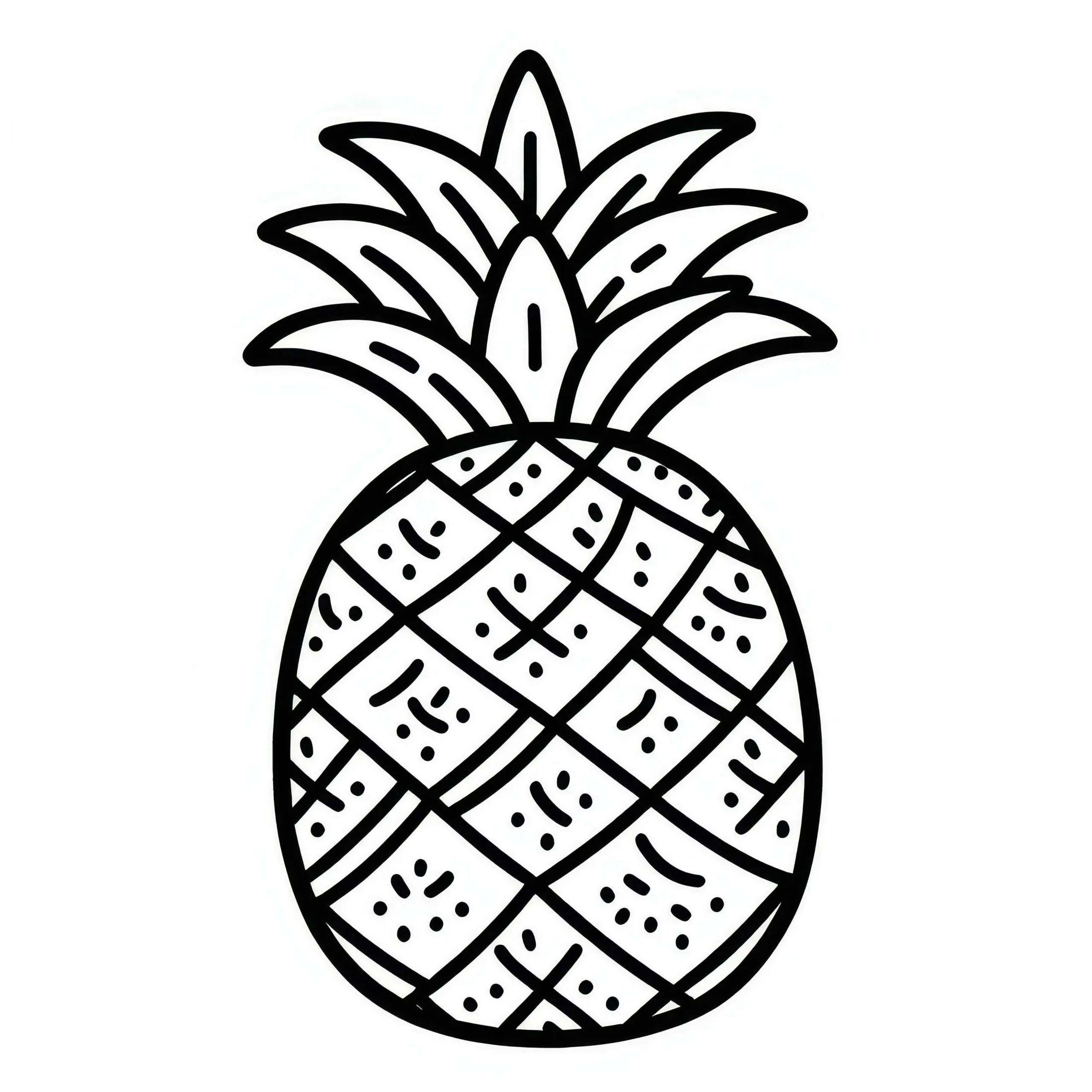 Ananas Malvorlage Gratis (Ausmalbild)