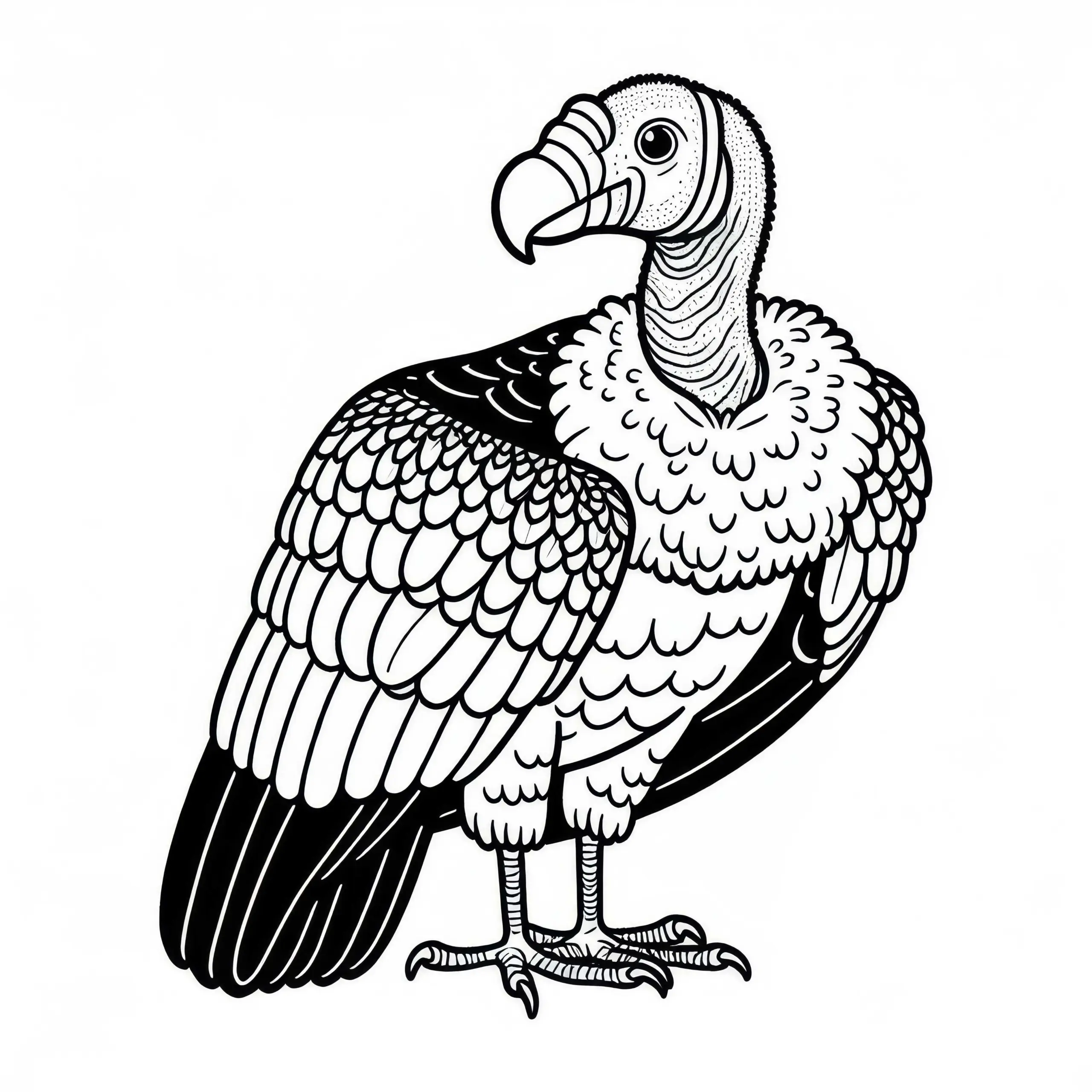 Andenkondor – Andean Condor Vogel aus Südamerika als Ausmalbild kostenlos