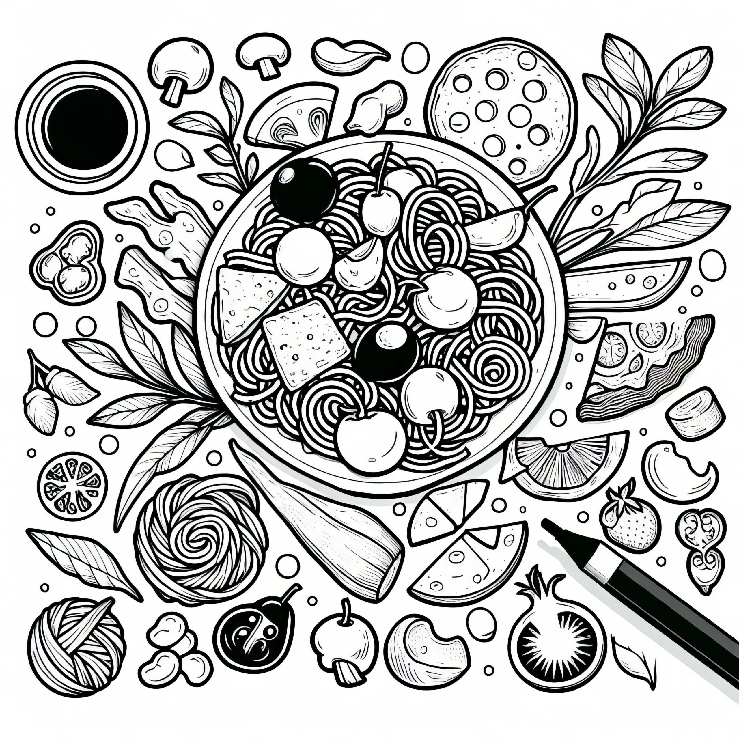 Antipasti Malvorlage: Vorspeise Kostenlos (Ausmalbild)
