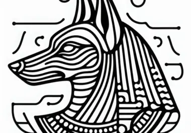 Anubis Malvorlage: Ägyptisches Sternzeichen kostenlos herunterladen