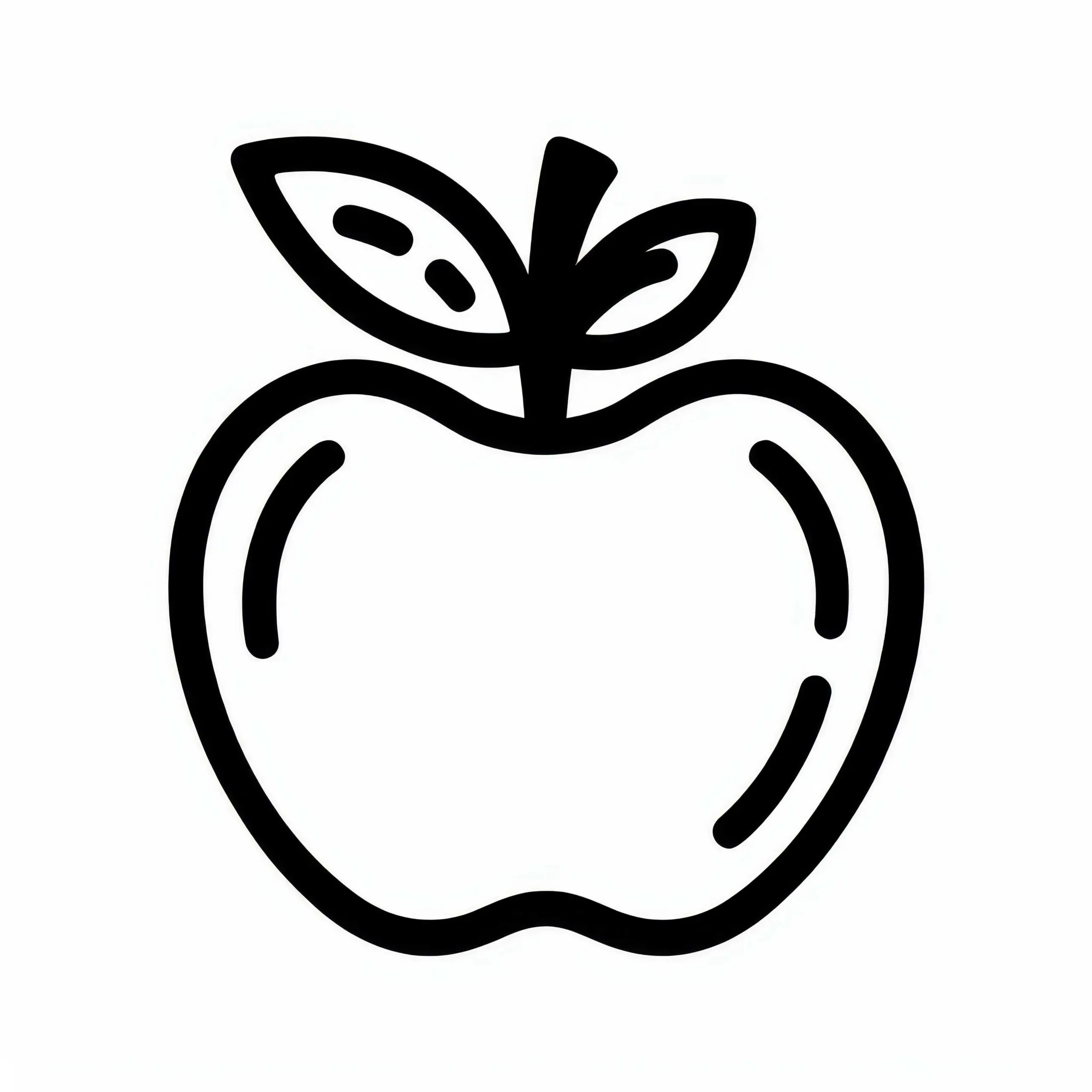 Apfel Malvorlage Einfach Gratis zum Ausmalen (Ausmalbild)