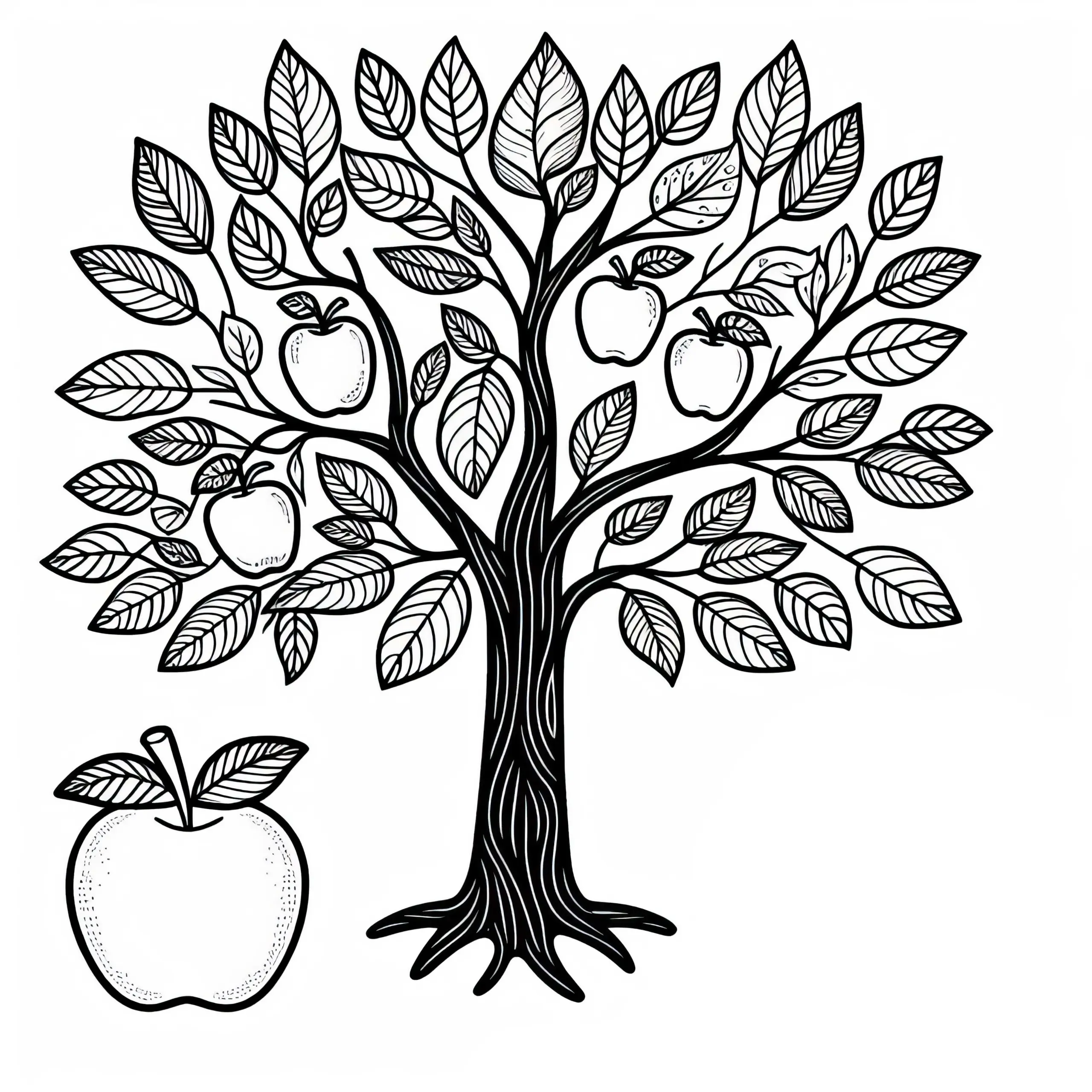 Apfelbaum Malvorlage Kostenlos (Ausmalbild)