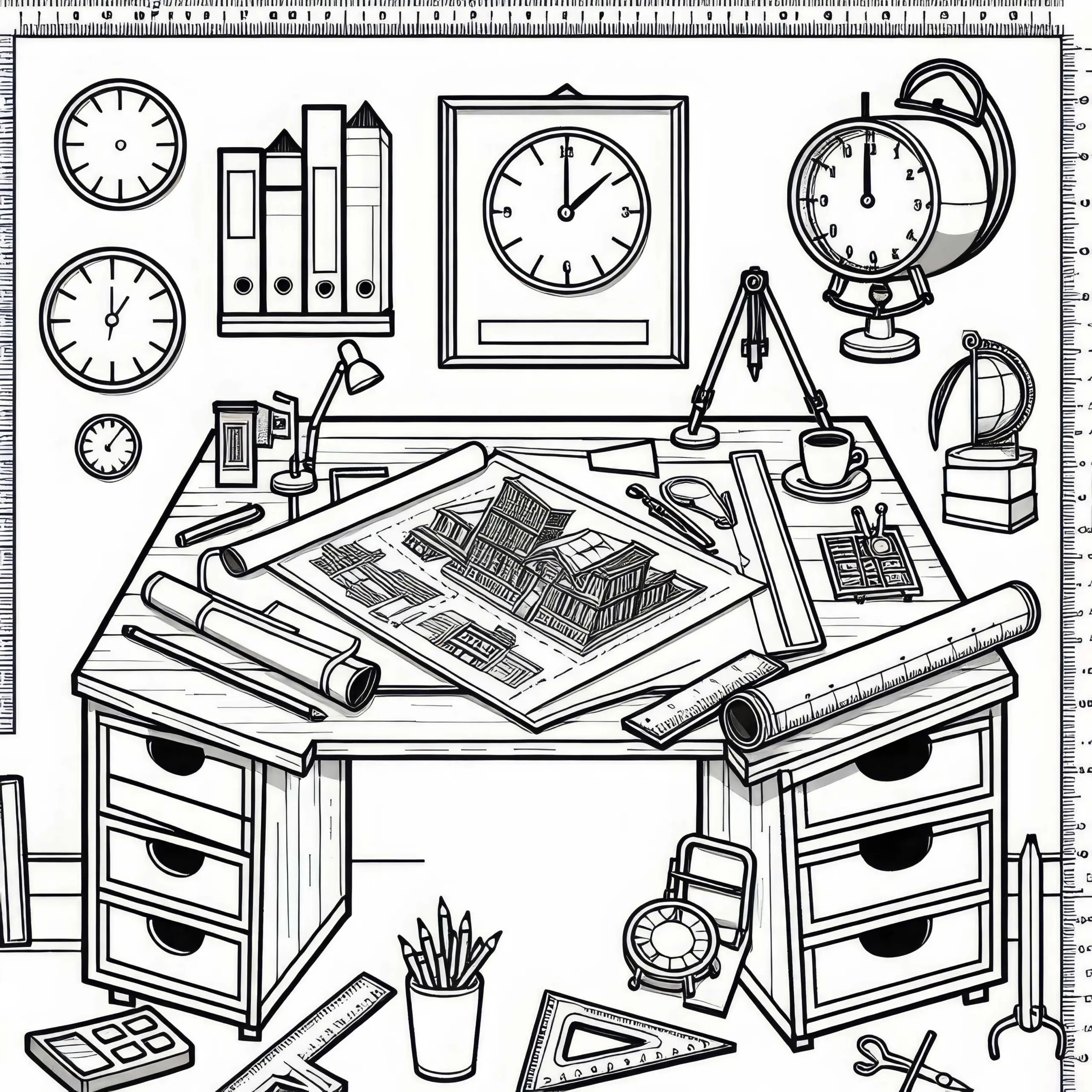 Architektenbüro Ausmalbild Gratis