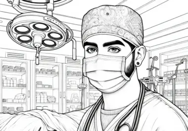 Arzt im Operationssaal Ausmalbild – Detailreich und Kostenlos